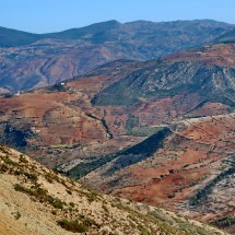 Landscape of the Rif Mountains between Torres de-Alcala and Amtar where the Rocade Méditerranéenne road almost exceeds 800 meters sea-level